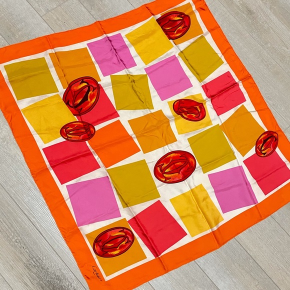 Vintage Cartier Multicolor Scarf Square - Picture 5 of 5